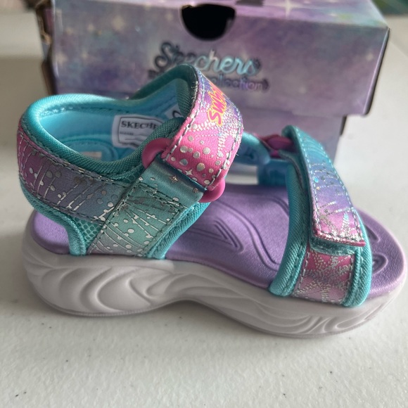 Skechers Girls S-Lights Unicorn Dreams Explorer Sandals, Size 5 - Picture 7 of 7